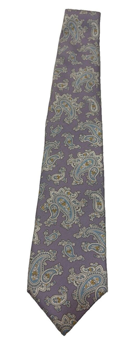 Brooks Brothers Makers and Merchants Purple Paisley Silk Mens Necktie Tie